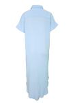 Sky Blue Plus Size Beach Cover-Up Kaftan Dress