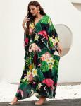 Colorful Animal Print Plus Size Kaftan Dress