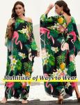 Colorful Animal Print Plus Size Kaftan Dress