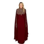Elegant Burgundy Kaftan Maxi Dress for Events