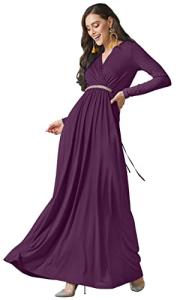 Plus Size Long Sleeve V-Neck Kaftan Dress
