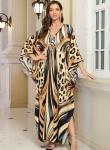 Plus Size Floral Print Kaftan Dress for Summer