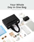 LOVEVOOK Black Quilted Tote Bag for Women