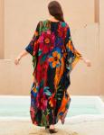 Colorful Floral Plus Size Kaftan Beach Dress