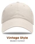 Vintage Washed Cotton Dad Hat in Beige