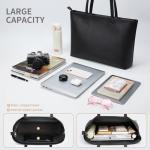 Stylish Black Faux Leather Tote Bag for Women