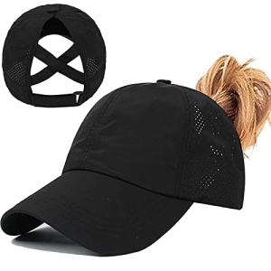 Women’s Adjustable Criss-Cross Baseball Cap for High Buns