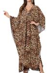Floral Print Plus Size V-Neck Kaftan Dress