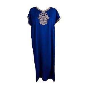 Moroccan Blue Navy Kaftan Dress for Women