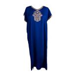 Moroccan Blue Navy Kaftan Dress for Women