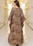 Floral Print Plus Size V-Neck Kaftan Dress