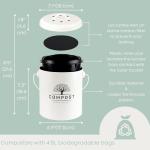 5L Kitchen Compost Bin with Lid and Filter