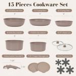 SODAY Nonstick Cookware Set with Detachable Handles