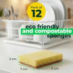 Eco-Friendly Biodegradable Kitchen Sponge 12 Pack