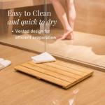 GOBAM Small Bamboo Bath Mat, Non-Slip Design