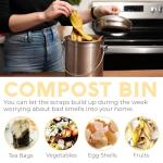 Stainless Steel 1.3 Gallon Indoor Compost Bin