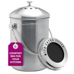 Stainless Steel 1.3 Gallon Indoor Compost Bin