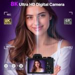 8K WiFi Vlogging Camera with Dual-Lens & Zoom