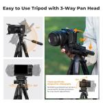 K&F CONCEPT 75" Lightweight Travel Tripod for Cameras