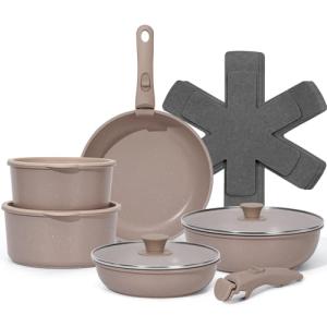 SODAY 15-Piece Stackable Nonstick Cookware Set