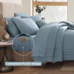 Dusty Blue 7-Piece Queen Comforter Bedding Set