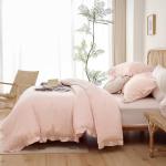Cozy Blush Pink Ruffled Comforter Set - 3 Pieces