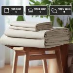 100% French Linen King Size Bed Sheets Set