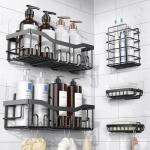 Rustproof Stainless Steel Shower Caddy Set, 5 Pack
