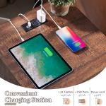 Rustic Nightstand with Charging Station and Storage