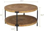 Bohème Round Wood Coffee Table with Two Levels