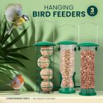 3-Pack Metal Bird Feeders for Small Birds