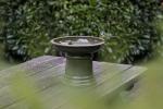 Green Pedestal Birdbath – Small Ceramic Design
