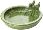 Round Green Ceramic Bird Bath by Esschert Design