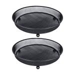 Set of 2 Metal Ground Feeders for Birds