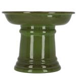 Green Pedestal Birdbath – Small Ceramic Design