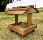Wooden Ground Feeder for Wild Birds
