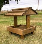 Wooden Ground Feeder for Wild Birds