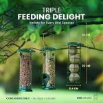 3-Pack Metal Bird Feeders for Small Birds