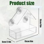 Clear Acrylic Window Bird Feeder with Suction Cups