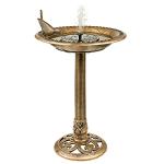 Solar Bird Bath with Fountain - Rustic Bronze