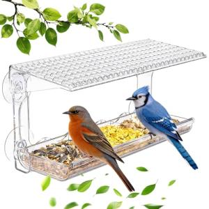 Clear Window Bird Feeder with Strong Suction Cups