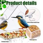 Clear Acrylic Window Bird Feeder with Suction Cups