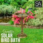 Solar Bird Bath with Fountain - Rustic Bronze