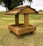 Wooden Ground Feeder for Wild Birds