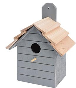 ABRUS® Decorative Grey Wooden Bird House