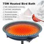 Heated Bird Bath with Metal Base - 75W
