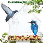 Clear Acrylic Window Bird Feeder with Suction Cups
