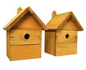 Wooden Birdhouse Nest Boxes with Adjustable Hole Sizes