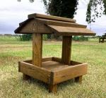 Wooden Ground Feeder for Wild Birds