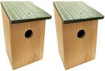 Wooden Nesting Boxes for UK Birds - 2 Pack